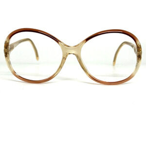 Luxottica LU CP‎ 23 Eyeglasses Frames Gold Brown Vintage H14318